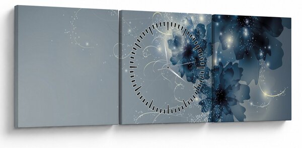 Slika - Nežno cvetje (sa satom) (90x30 cm)