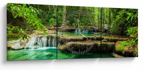 Slika - Slap Erawan v Kanchanaburiju na Tajskem (sa satom) (90x30 cm)