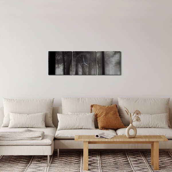 Slika - Gozd v megli (sa satom) (90x30 cm)