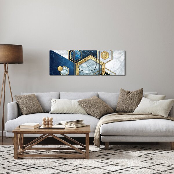 Slika - Marmorni šesterokotniki (sa satom) (90x30 cm)