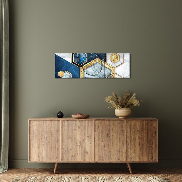Slika - Marmorni šesterokotniki (sa satom) (90x30 cm)