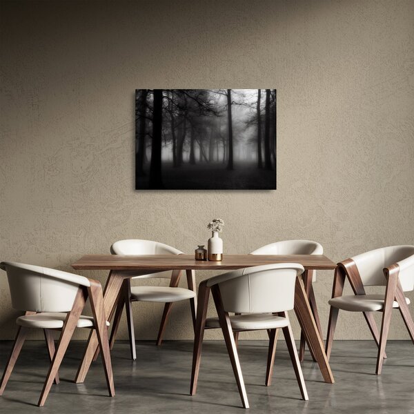 Staklena slika - Gozd v megli (70x50 cm)