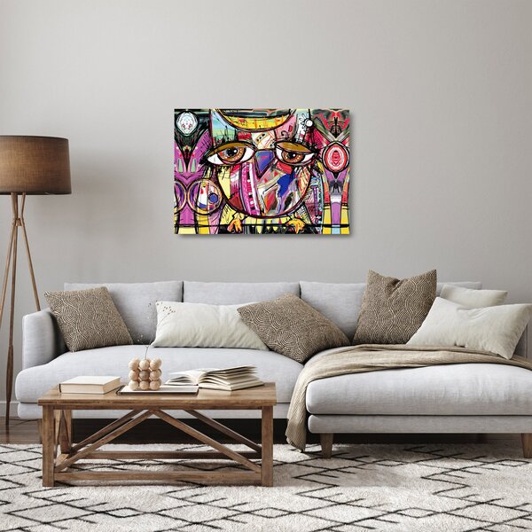 Staklena slika - Ulična umetnost - sova (70x50 cm)