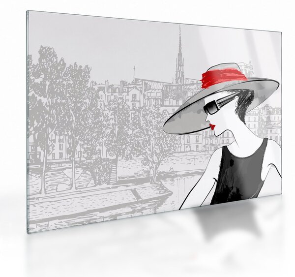 Staklena slika - Gospa v mestu (70x50 cm)
