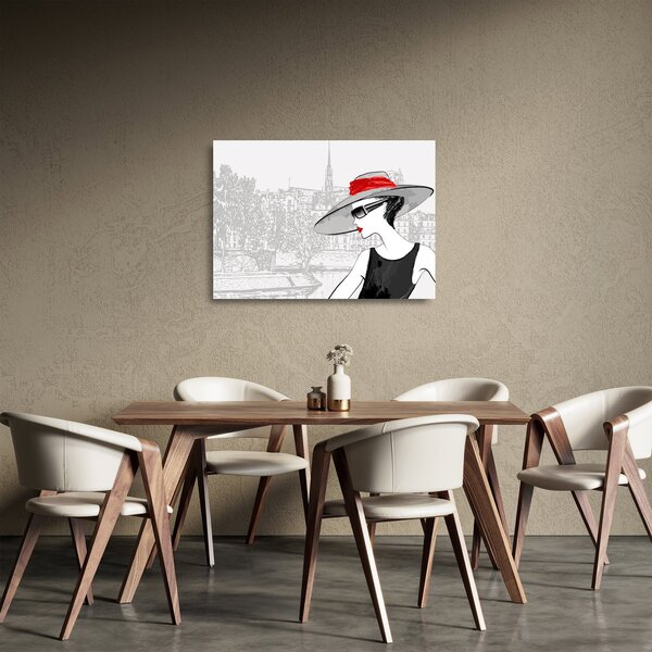 Staklena slika - Gospa v mestu (70x50 cm)