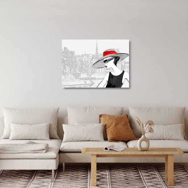 Staklena slika - Gospa v mestu (70x50 cm)