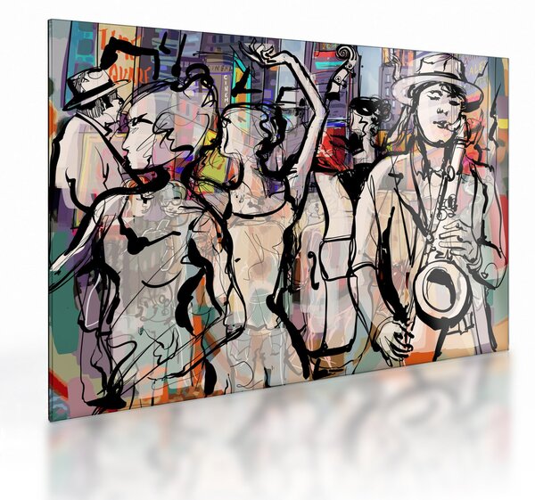 Staklena slika - Večer jazza (70x50 cm)