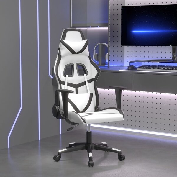 VidaXL Igraća stolica bijelo-crna od umjetne kože