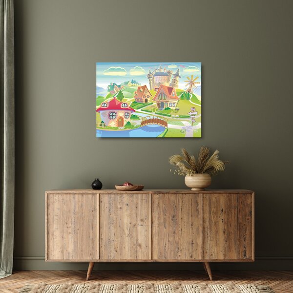 Staklena slika - Pisano mesto (70x50 cm)