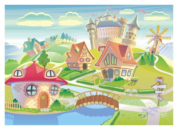 Staklena slika - Pisano mesto (70x50 cm)