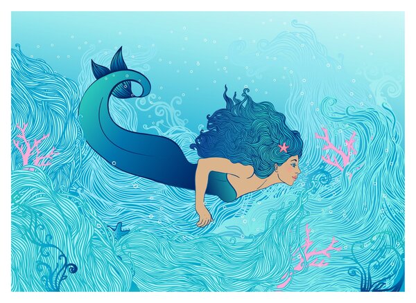 Staklena slika - Mermaid (70x50 cm)