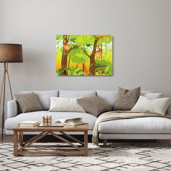 Staklena slika - Opice (70x50 cm)