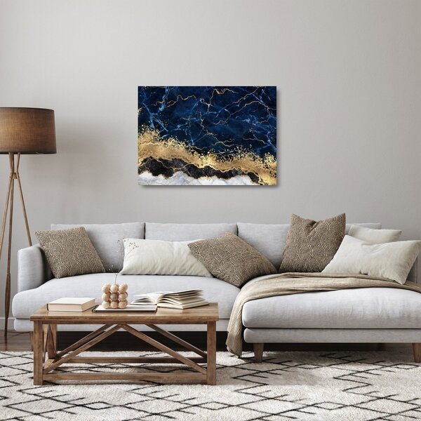 Staklena slika - Temno modri marmor (70x50 cm)