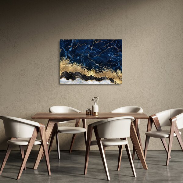 Staklena slika - Temno modri marmor (70x50 cm)