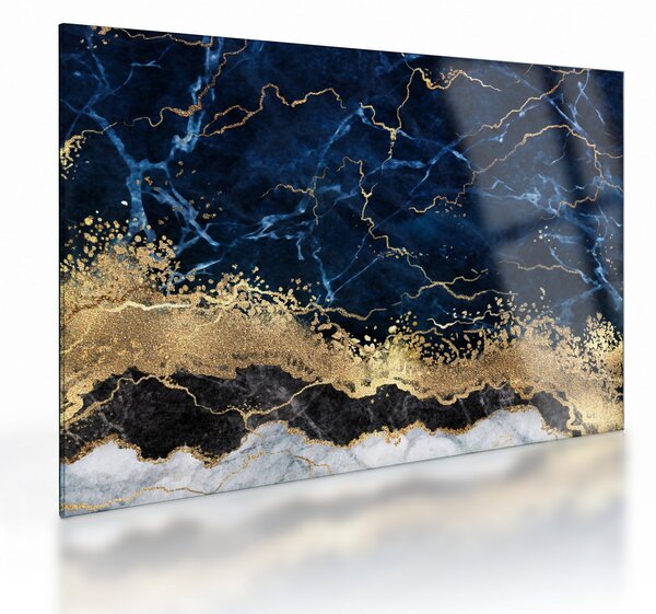 Staklena slika - Temno modri marmor (70x50 cm)