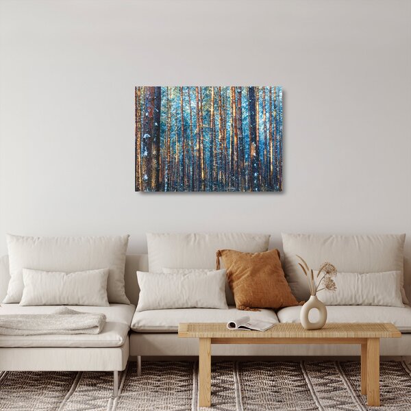 Staklena slika - Zimski gozd (70x50 cm)