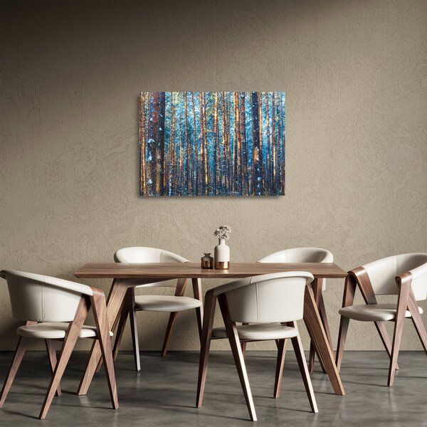 Staklena slika - Zimski gozd (70x50 cm)