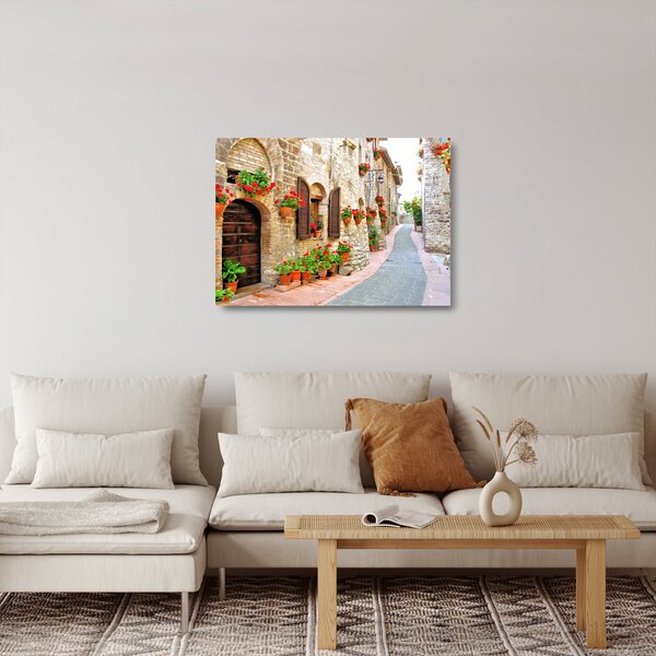 Staklena slika - Slikovita italijanska uličica (70x50 cm)