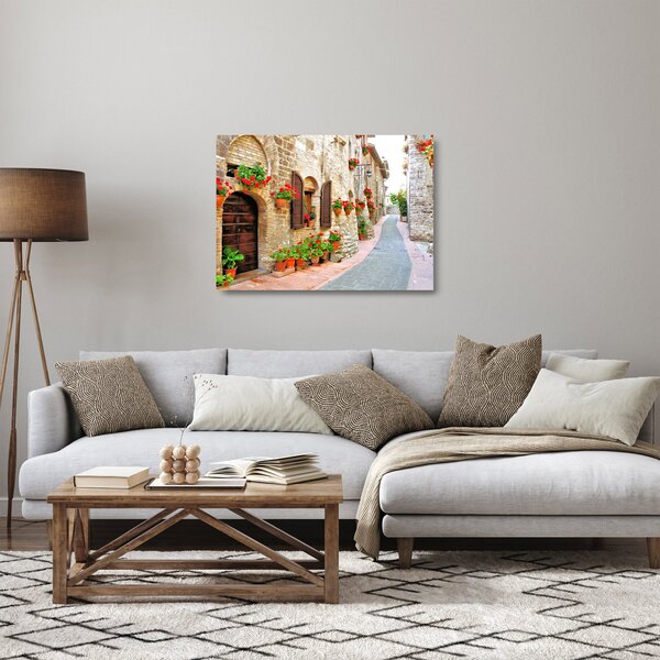 Staklena slika - Slikovita italijanska uličica (70x50 cm)