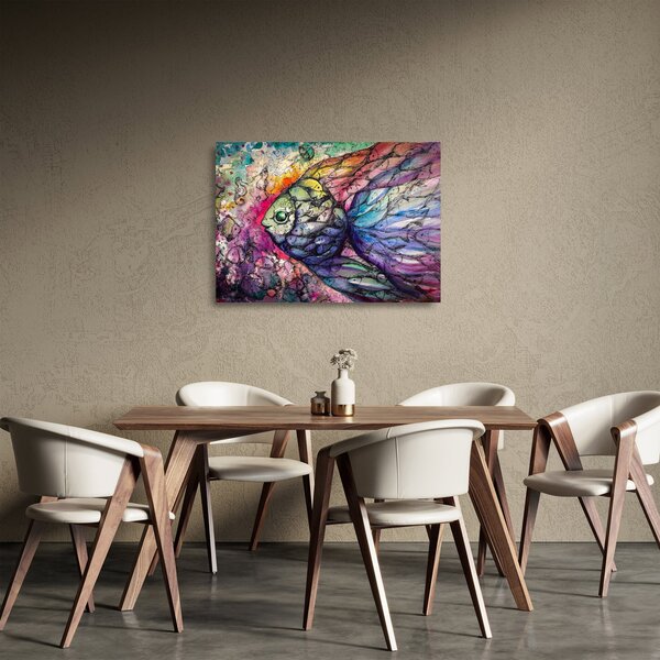 Staklena slika - Pisane ribe (70x50 cm)