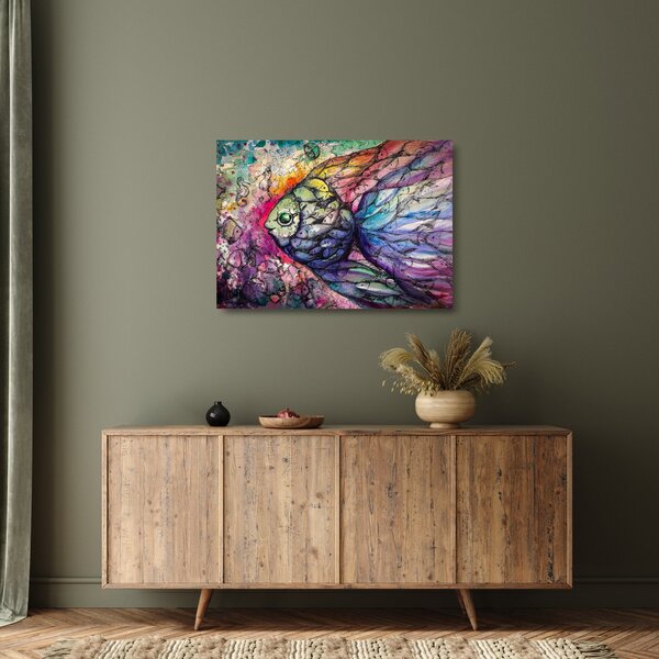 Staklena slika - Pisane ribe (70x50 cm)