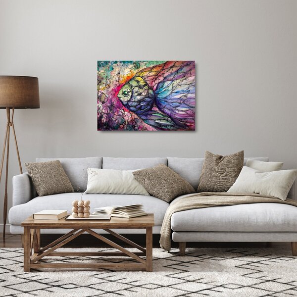 Staklena slika - Pisane ribe (70x50 cm)