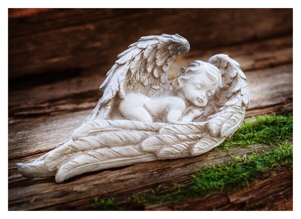 Staklena slika - Speči angel (70x50 cm)