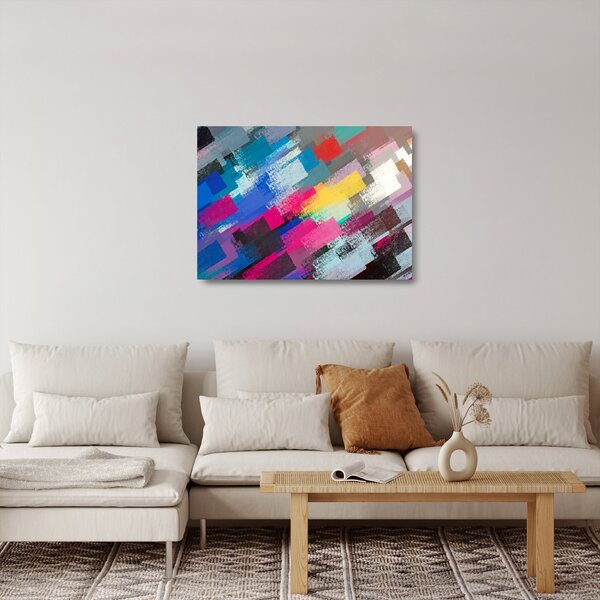 Staklena slika - Barvne poteze s čopičem (70x50 cm)