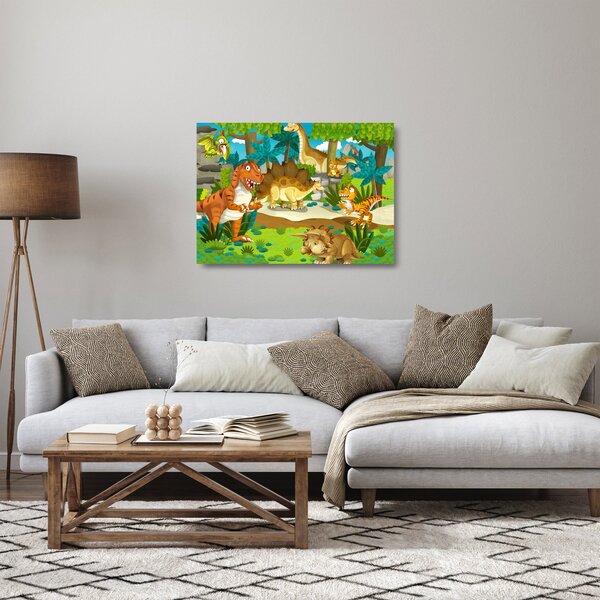 Staklena slika - Dinozavri (70x50 cm)