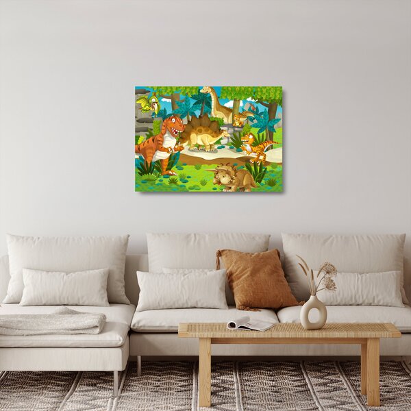 Staklena slika - Dinozavri (70x50 cm)
