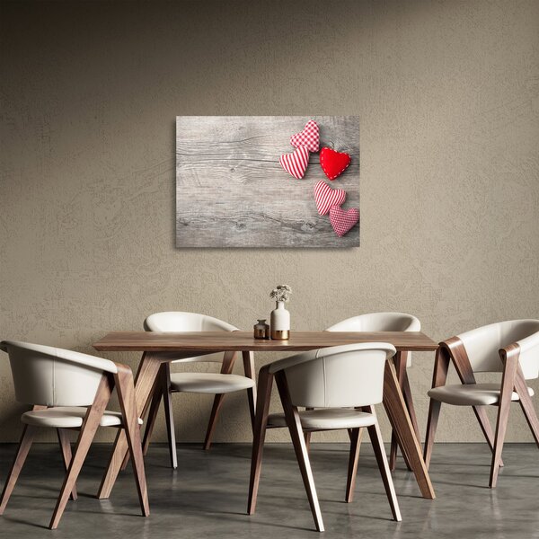 Staklena slika - Srčki (70x50 cm)