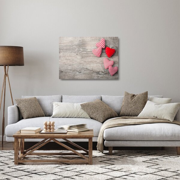 Staklena slika - Srčki (70x50 cm)