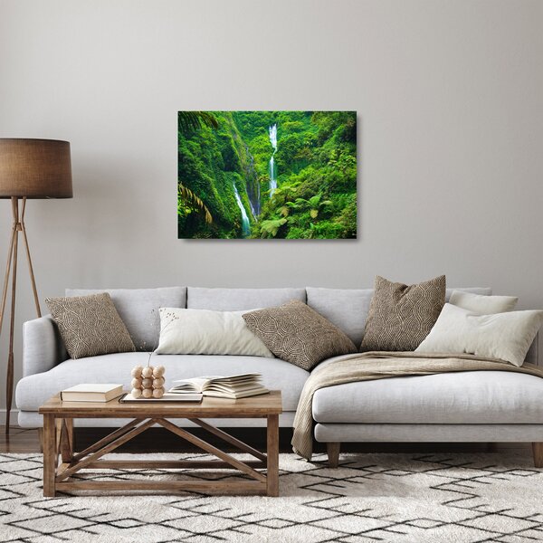 Staklena slika - Slapovi Madakaripura, Vzhodna Java, Indonezija (70x50 cm)