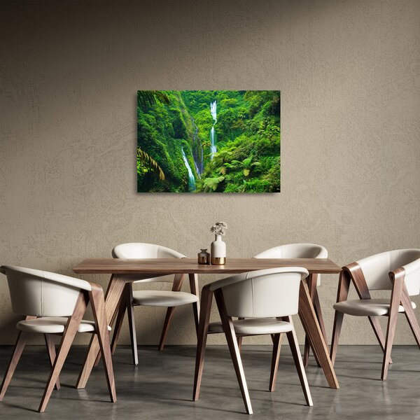 Staklena slika - Slapovi Madakaripura, Vzhodna Java, Indonezija (70x50 cm)