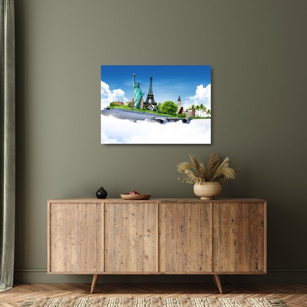 Staklena slika - Pot okoli sveta (70x50 cm)