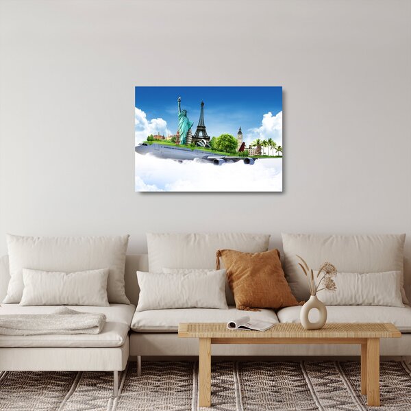 Staklena slika - Pot okoli sveta (70x50 cm)