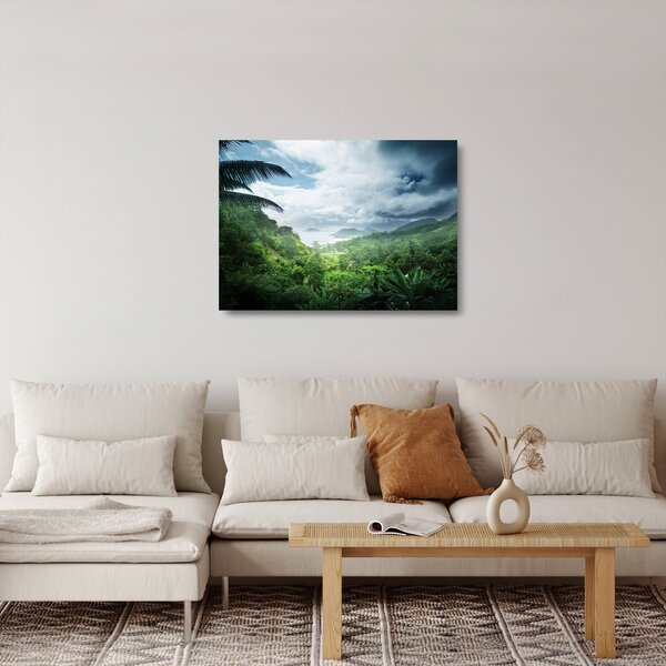 Staklena slika - Sejšelska džungla (70x50 cm)