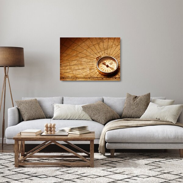 Staklena slika - kompas (70x50 cm)