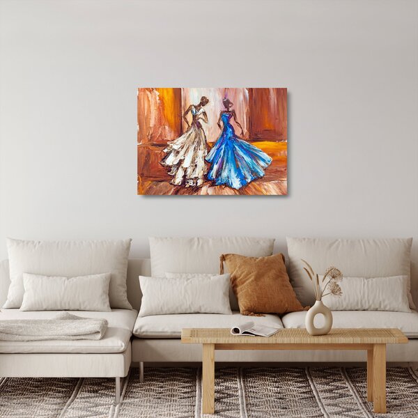 Staklena slika - Plesalka, oljna slika (70x50 cm)
