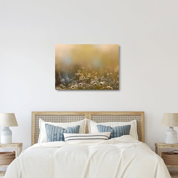 Staklena slika - Oljna slika marjetic (70x50 cm)