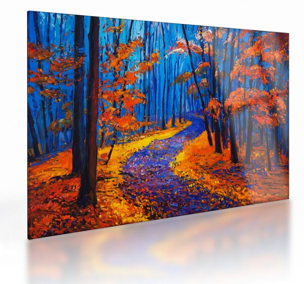 Staklena slika jesenskega gozda (70x50 cm)