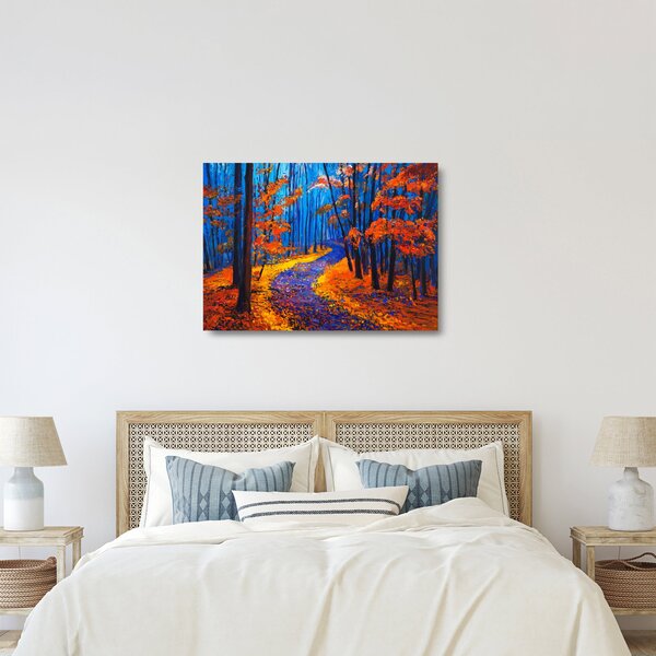 Staklena slika jesenskega gozda (70x50 cm)