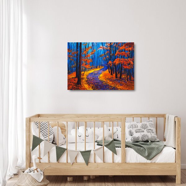 Staklena slika jesenskega gozda (70x50 cm)