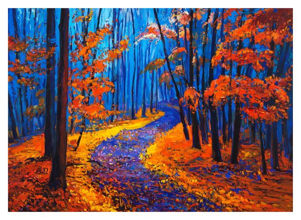 Staklena slika jesenskega gozda (70x50 cm)