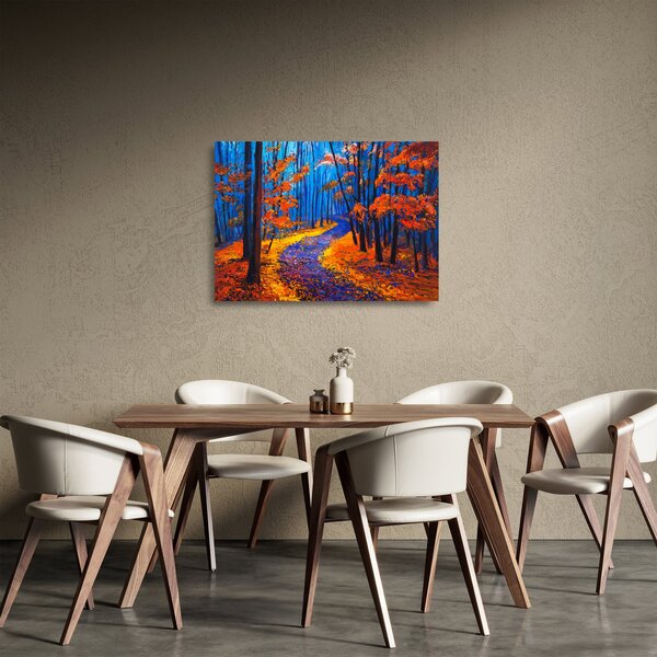 Staklena slika jesenskega gozda (70x50 cm)