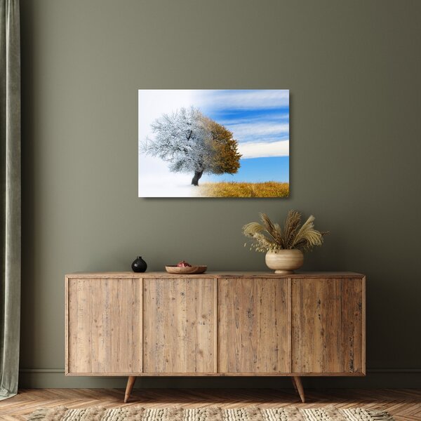 Staklena slika - Sprememba sezone (70x50 cm)