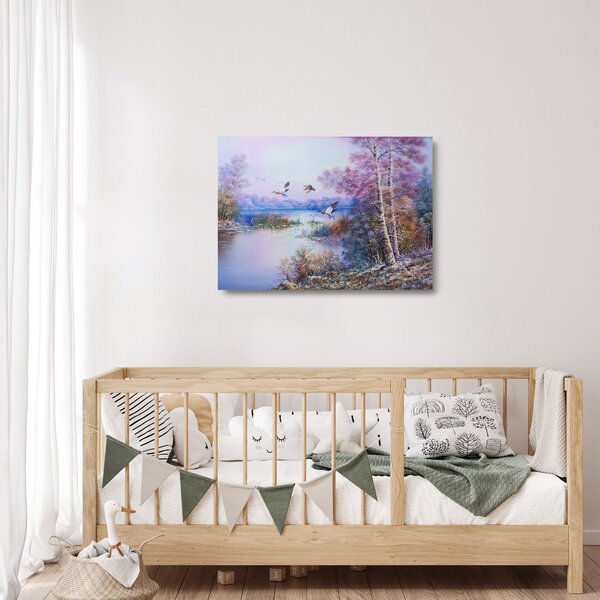 Staklena slika - Jesen prihaja, oljna slika (70x50 cm)