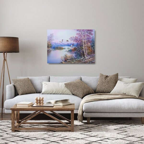 Staklena slika - Jesen prihaja, oljna slika (70x50 cm)