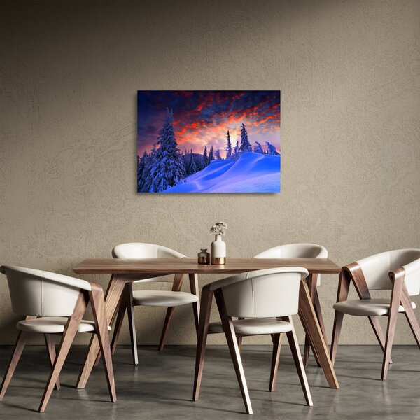 Staklena slika - Zimski somrak (70x50 cm)