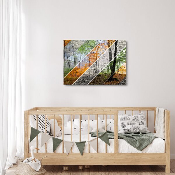 Staklena slika - Menjava letnih časov (70x50 cm)